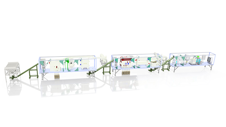 Compact food processing plant line