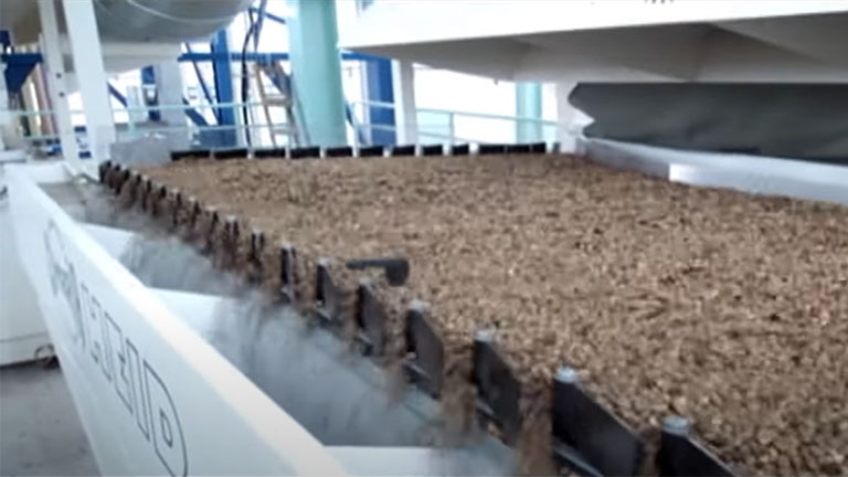 Video of green coffee processing line from cimbria